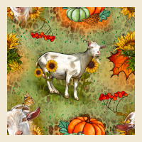 Fall Goats Seamless Pattern Ladies Tee | Teevron