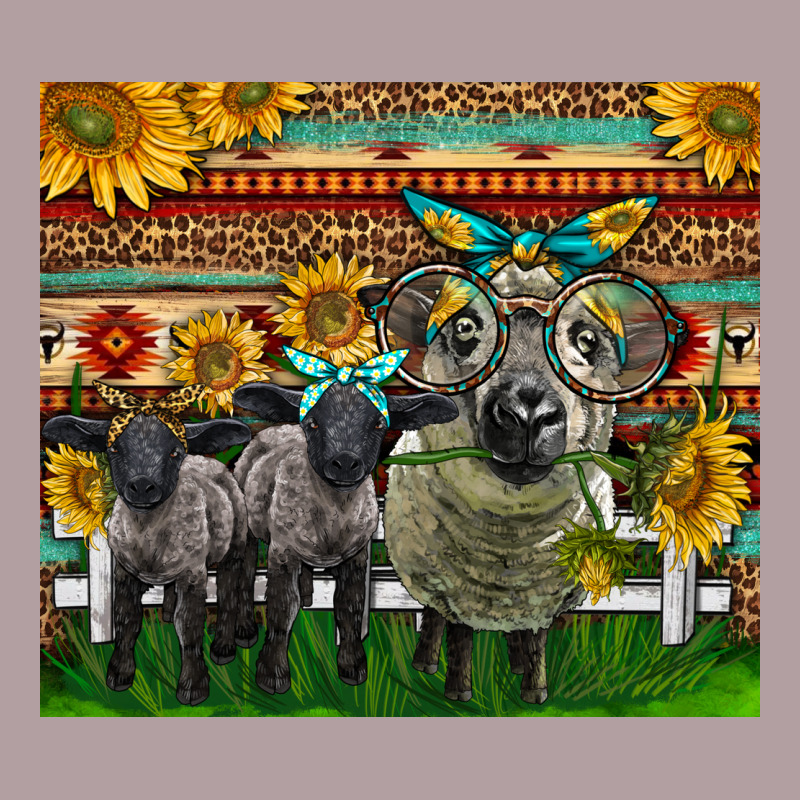 Western Cute Hampshire Sheep Family Vintage Hoodie by LillyAllenDesigns | Teevron