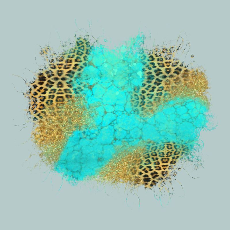 Turquoise Leopard Patch Heavy Core Tee by Jasminsmagicworld | Teevron
