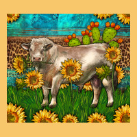 Western Charolais Bull With Sunflowers Vintage Hoodie | Teevron