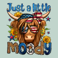 Just A Little Moody 4th Of July Long Haired Cow Zipper Hoodie | Teevron