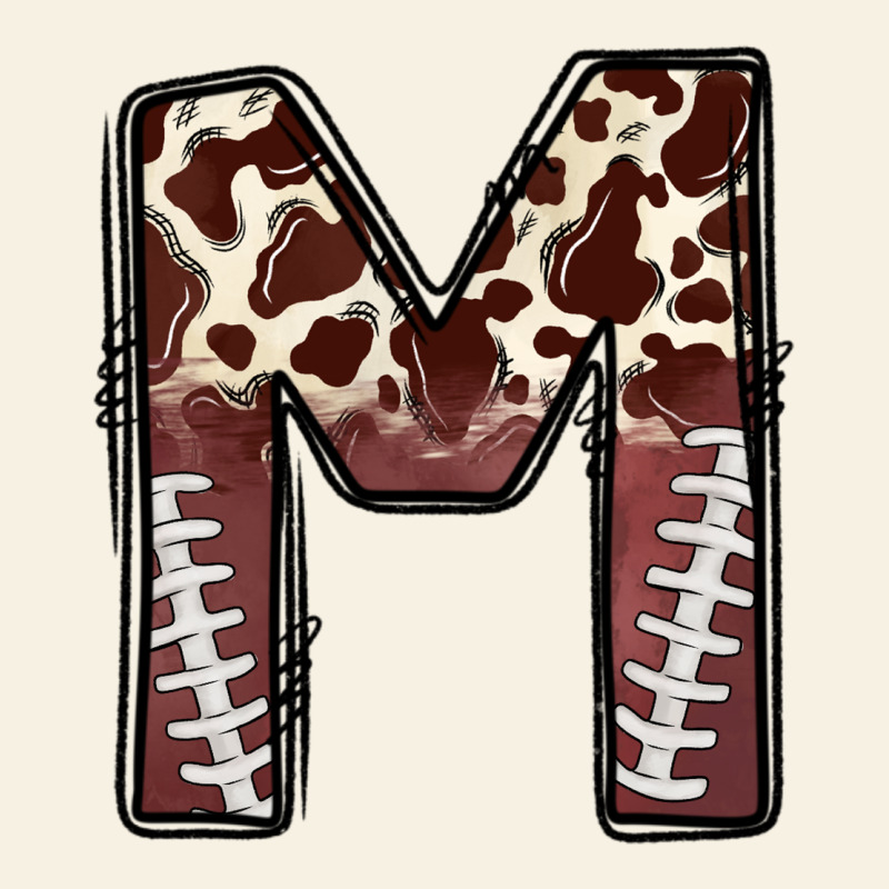 Name Footballcow Print Letter M Vintage Tee by CowhideDigitalArt | Teevron