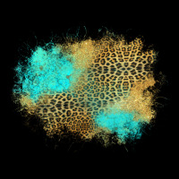 Turquoise Leopard Patch Heavy Core Tee | Teevron