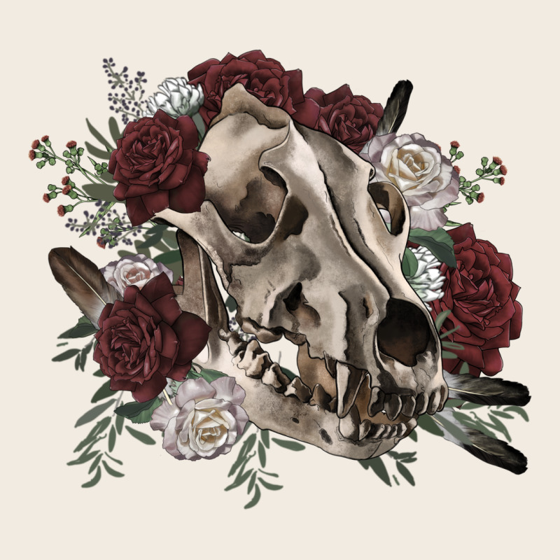 Floral Boho Wolf Skull Premium Sweatshirt by RanaPortraitStore | Teevron
