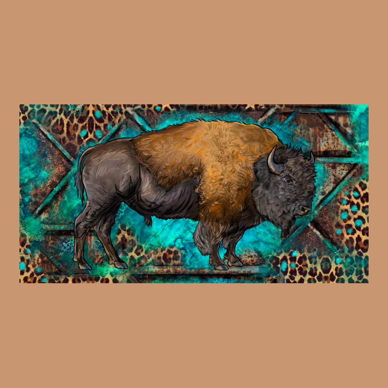 Bison With Leopard And Turquoise Heavyweight Hoodie by RanaPortraitStore | Teevron