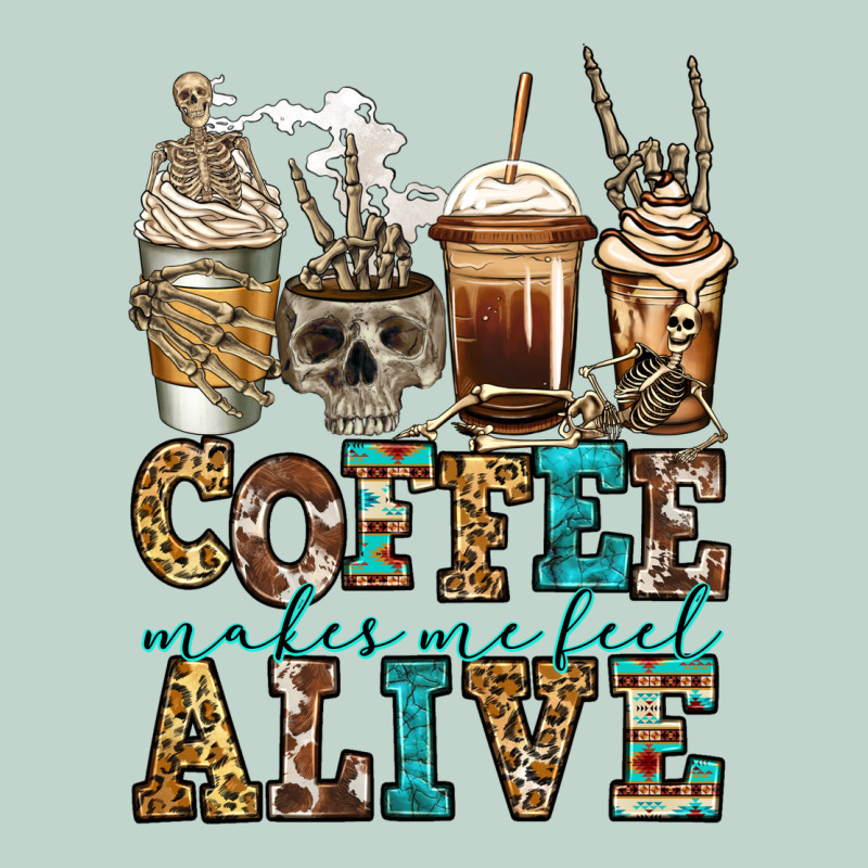 Coffee Makes Me Feel Alive Skeleton Coffee Cups Zipper Hoodie by Jasminsmagicworld | Teevron