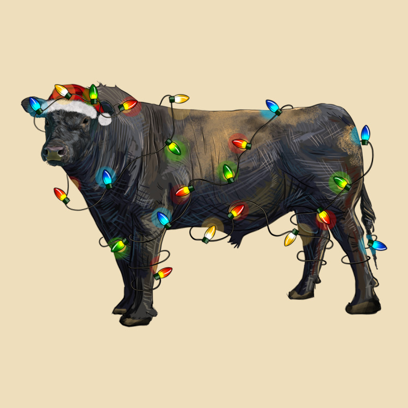 Christmas Black Angus Bull With Christmas Lights Premium Hoodie by RanaPortraitStore | Teevron