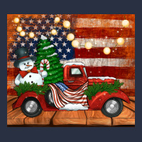 Christmas Truck With American Flag Heavyweight Sweatshirt | Teevron