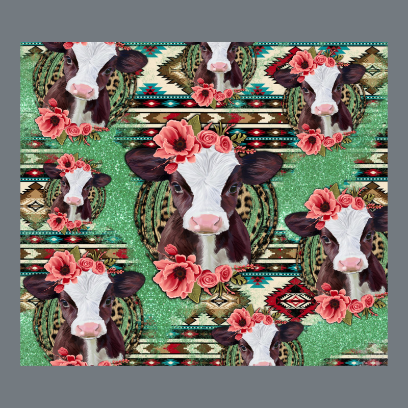 Baby Cow Floral Aztec Tumbler Heavyweight Sweatshirt by Jasminsmagicworld | Teevron