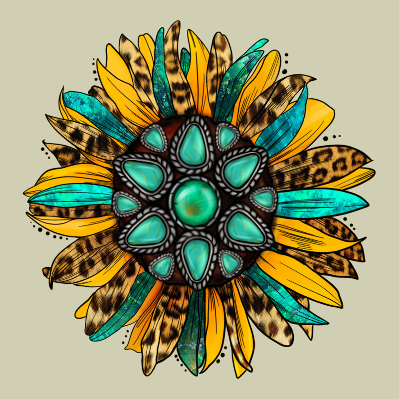 Turquoise Leopard Sunflower Heavy Core Tee by Jasminsmagicworld | Teevron