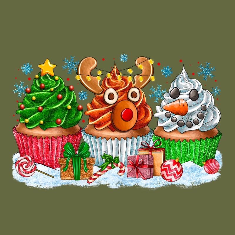 Festive Christmas Cupcakes Long Sleeve Tee by CowhideDigitalArt | Teevron