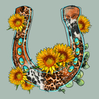 Western Leopard Cowhide Sunflowers Horseshoe Classic Tee | Teevron