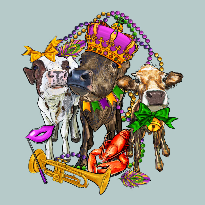 Little Cows And Mardi Gras Party Olivia Heavy Core Tee by OliviaCreatesArt | Teevron