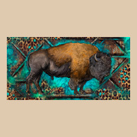 Bison With Leopard And Turquoise Heavyweight Sweatshirt | Teevron