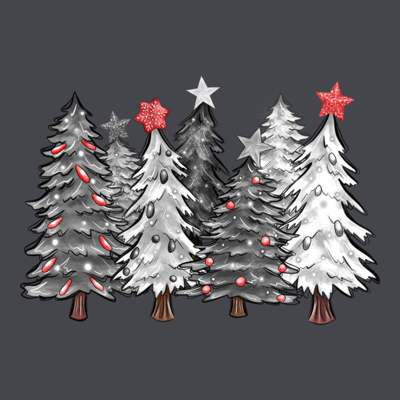Black And White Christmas Trees With Lights Classic Tee by FaDigitalArtStudio | Teevron