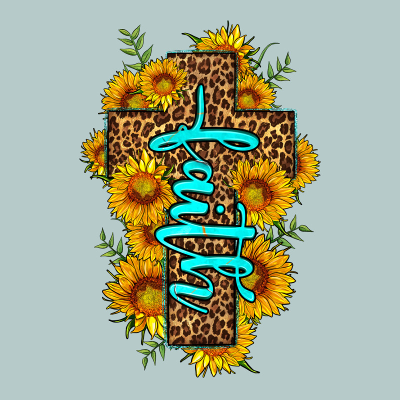 Faith Sunflower Leopard Cross Olivia Heavy Core Tee by OliviaCreatesArt | Teevron