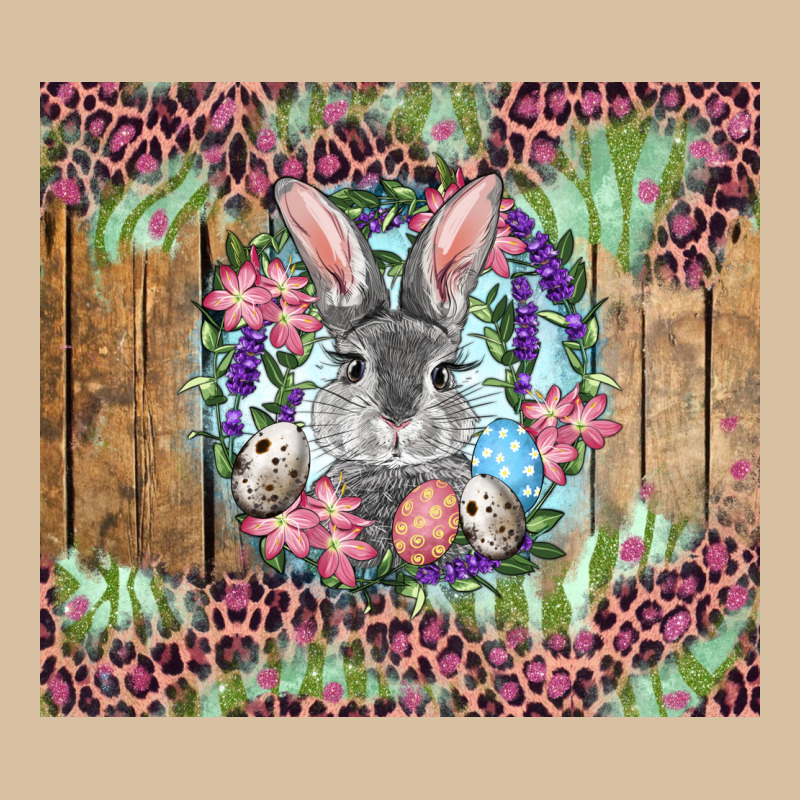 Easter Bunny With Floral Wreath And Leopard Heavyweight Hoodie by RanaPortraitStore | Teevron