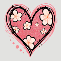 Floral Pink Glitter Heart Classic Tee | Teevron
