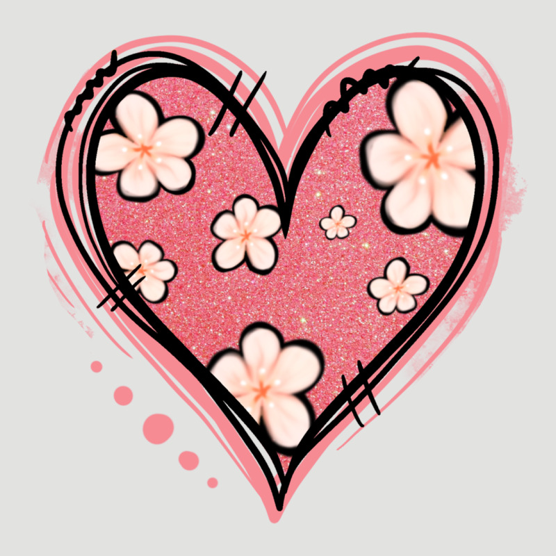 Floral Pink Glitter Heart Classic Tee by Jasminsmagicworld | Teevron