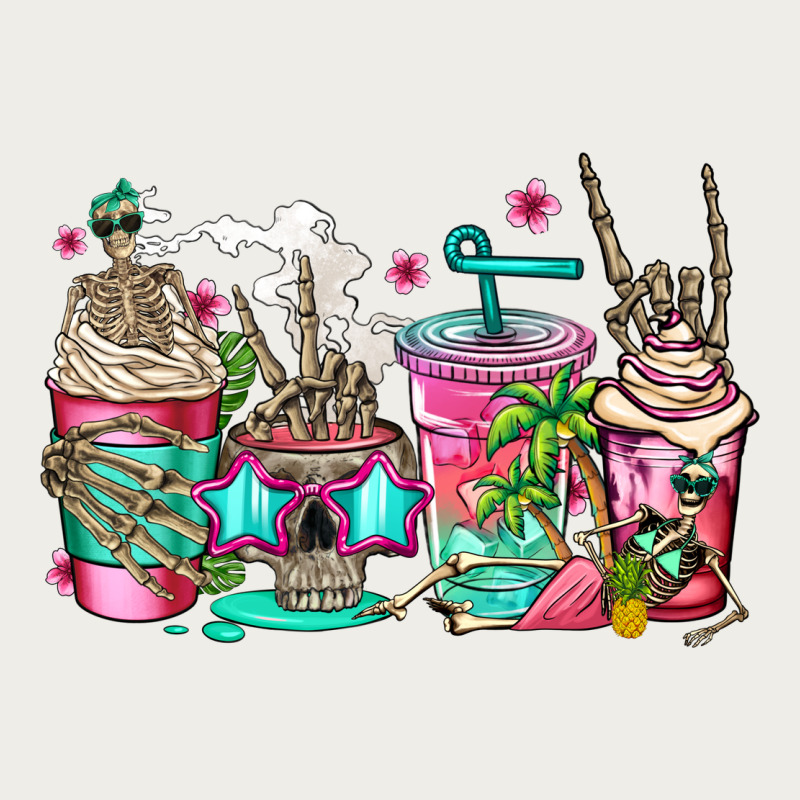 Skeleton Summer Coffee Cups Zipper Hoodie by Jasminsmagicworld | Teevron