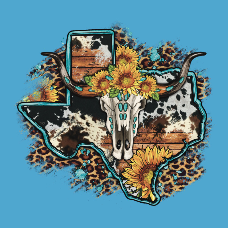 Bull Skull Leopard Cowhide Sunflower Texas Map Premium Hoodie by Artiststas | Teevron