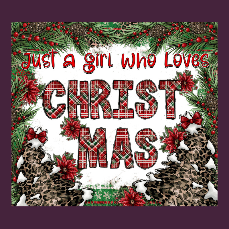 Just A Girl Who Loves Christmas Long Sleeve Tee by CowhideDigitalArt | Teevron