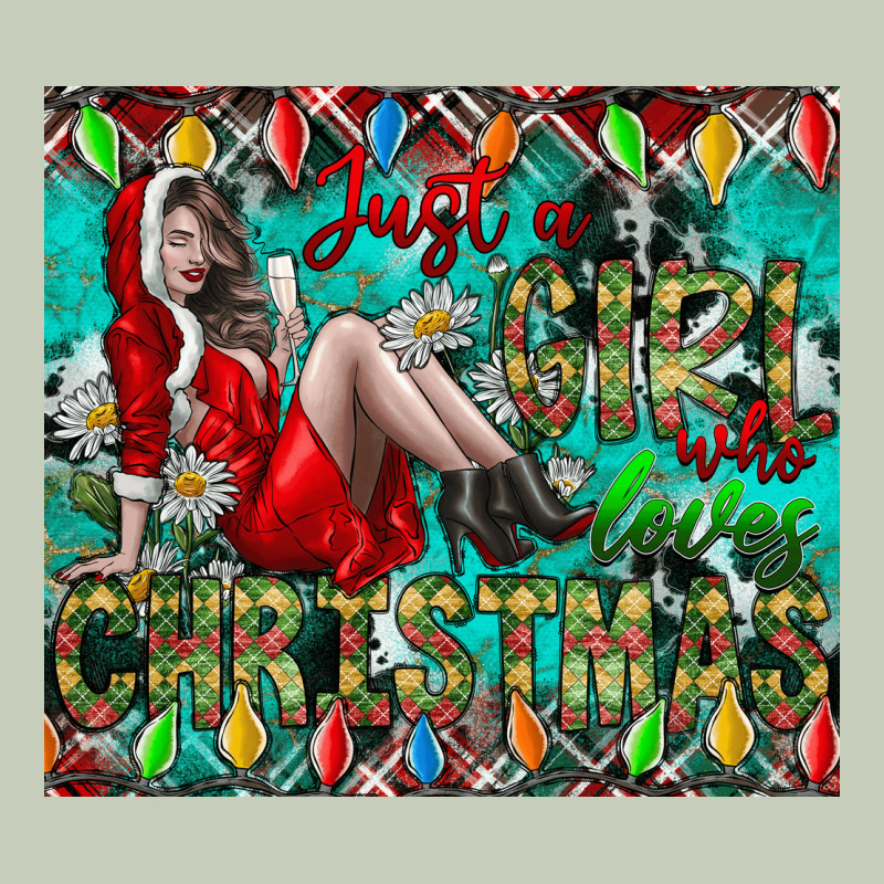 Just A Girl Who Loves Christmas Long Sleeve Tee by CowhideDigitalArt | Teevron