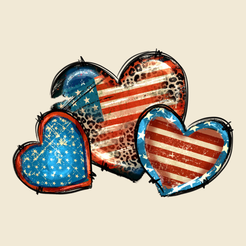 American Flag Hearts 4th Of July Premium Tee by FaDigitalArtStudio | Teevron
