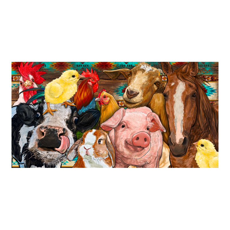 Farm Animals With Aztec Heavyweight Hoodie by RanaPortraitStore | Teevron