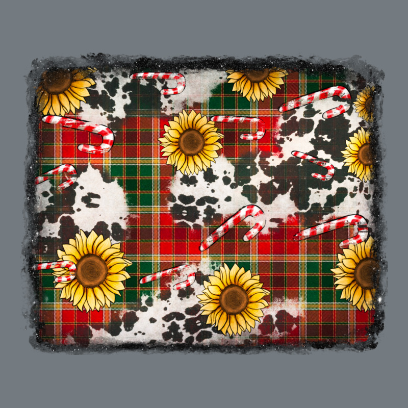 Cowhide Sunflowers Candy Canes Christmas Background Heavyweight Sweatshirt by Jasminsmagicworld | Teevron
