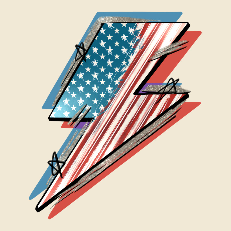 American Flag Lightning Bolt 4th Of July Premium Tee by FaDigitalArtStudio | Teevron