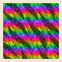 Neon Rainbow Leopard Zebra Seamless Pattern Ladies Tee | Teevron