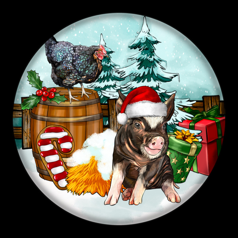 Christmas Pig With Chicken Ladies Tee by FaDigitalArtStudio | Teevron