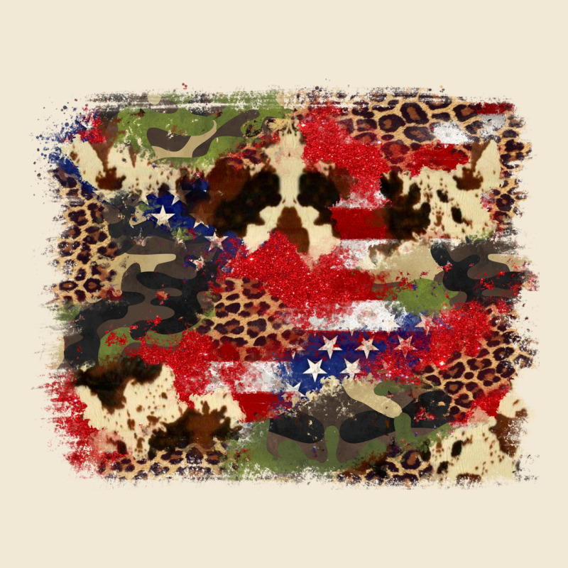 4th Of July American Flagcowhide  Leopard Backgrou Premium Tee by FaDigitalArtStudio | Teevron