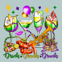 Drink Drank Drunk Mardi Gras Wine Glasses Olivia Heavy Core Tee | Teevron