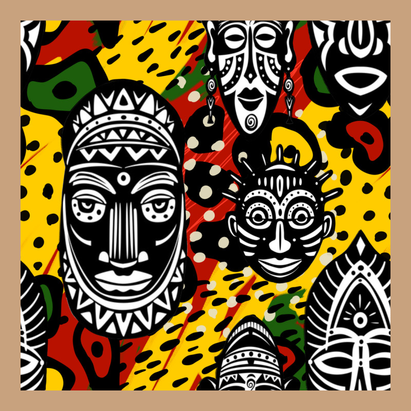 African Masks Colorful Seamless Pattern Vintage Tee by BundleAndBundleShop | Teevron
