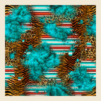 Turquoise Serape Leopard Seamless Pattern Ladies Tee | Teevron