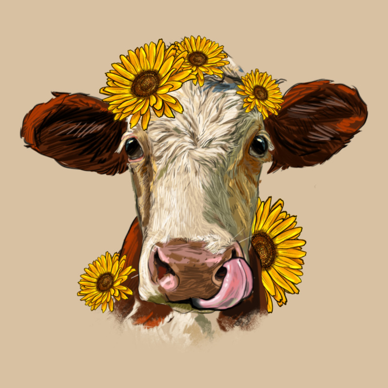 Hereford Cattle Sunflowers Heifer Heavyweight Hoodie by Jasminsmagicworld | Teevron