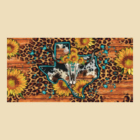 Texas Map Bull Skull Sunflower Leopard Licence Plate Premium Hoodie | Teevron