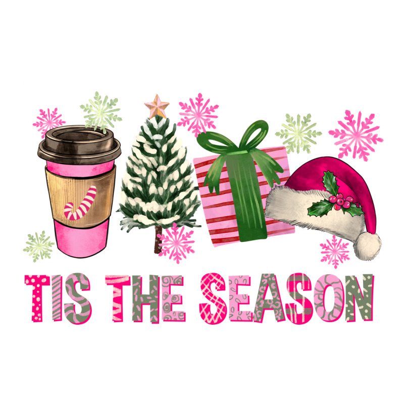 Pink Christmas Tis The Season Ladies Tee by FaDigitalArtStudio | Teevron