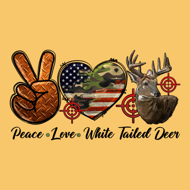 Peace Love White Tailed Deer Vintage Hoodie by LillyAllenDesigns | Teevron