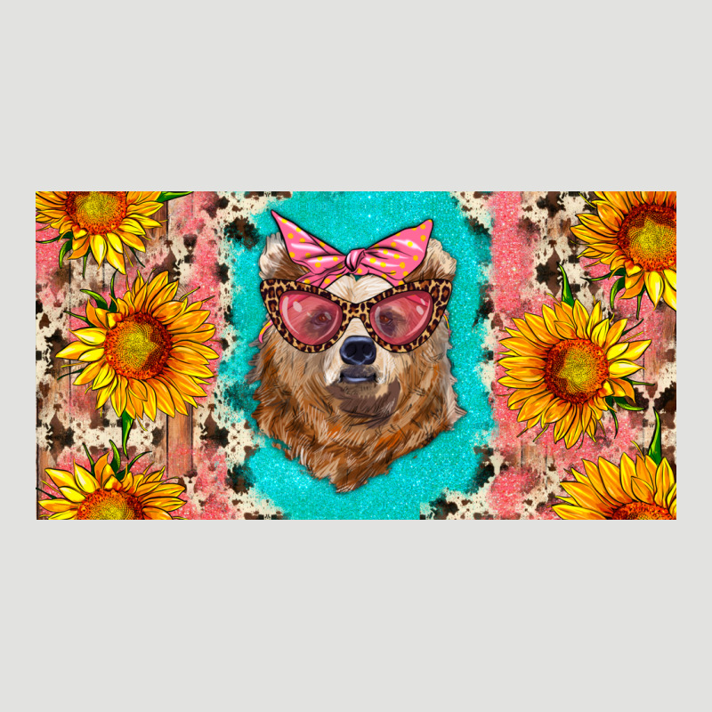 Mama Bear With Sunflowers And Glasses License Plate Classic Tee by Artiststas | Teevron