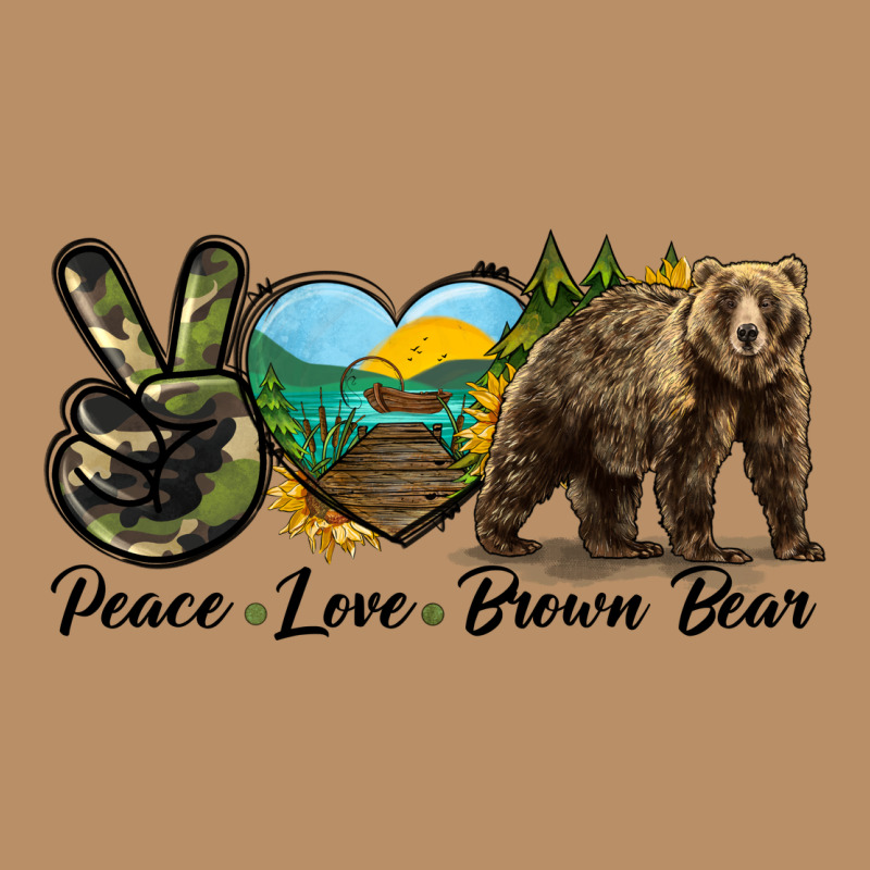 Peace Love Brown Bear Vintage Hoodie by LillyAllenDesigns | Teevron