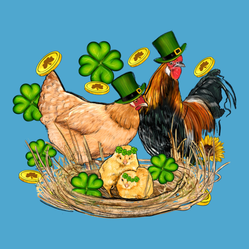 St Patricks Day Farm Chicken Rooster Chick  Shamrock Gold Premium Hoodie by Artiststas | Teevron
