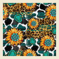 Gemstone Sunflower Leopard Seamless Pattern Ladies Tee | Teevron