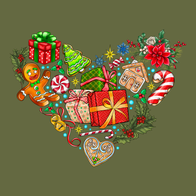 Merry Christmas Heart Long Sleeve Tee by CowhideDigitalArt | Teevron