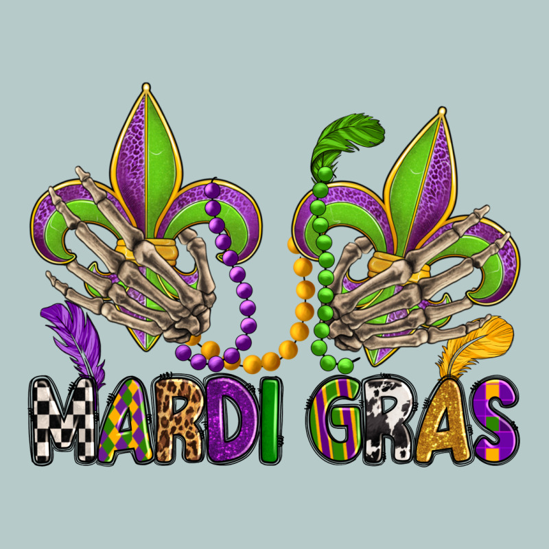 Mardi Gras Skeleton Hands  Fleur De Lis Heavy Core Tee by OliviaCreatesArt | Teevron