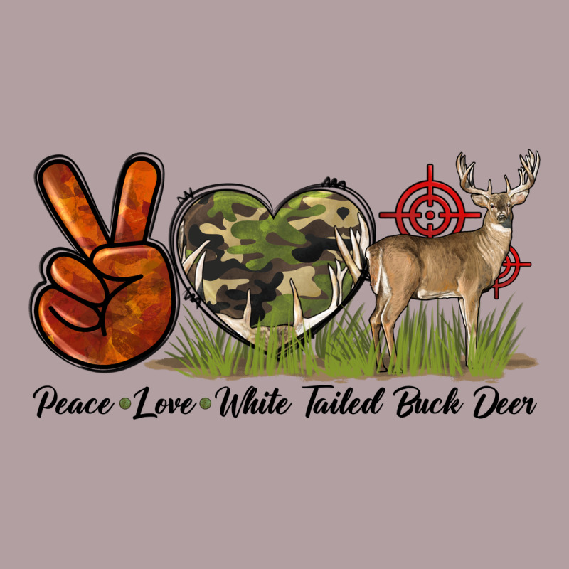 Peace Love White Tailed Buck Deer Vintage Hoodie by LillyAllenDesigns | Teevron