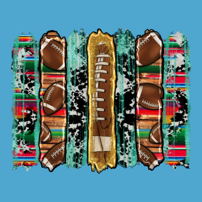 Football Serape Cowhide Turquoise Glitter  Brushstrokes Premium Hoodie by Artiststas | Teevron