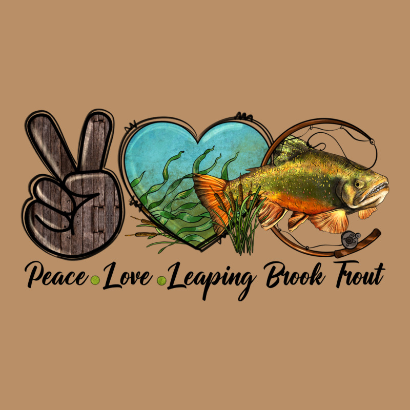 Peace Love Leaping Brook Trout Vintage Hoodie by LillyAllenDesigns | Teevron